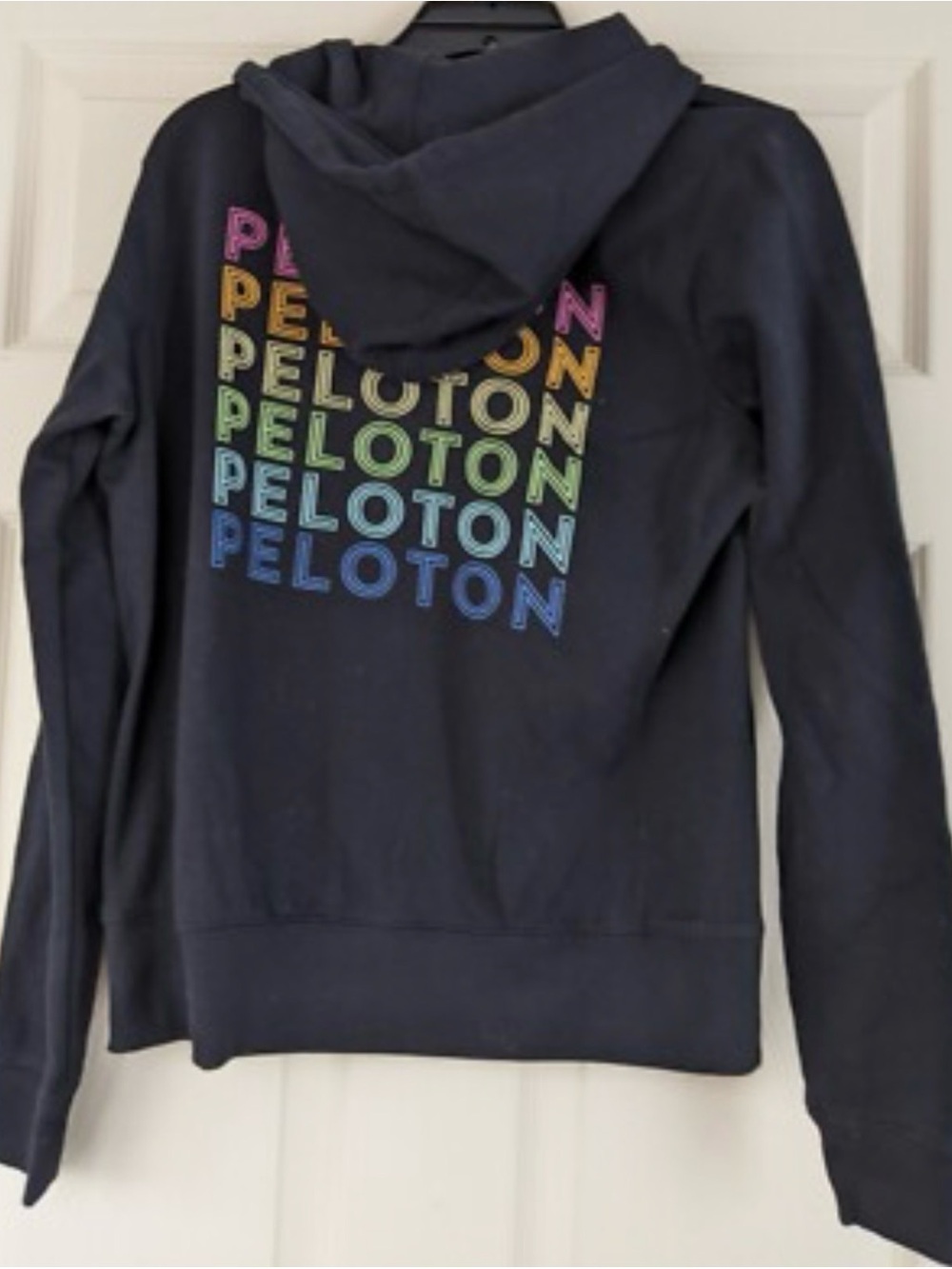 Peloton Black Zip Hoodie with Multicolor Logo -Size 1X
